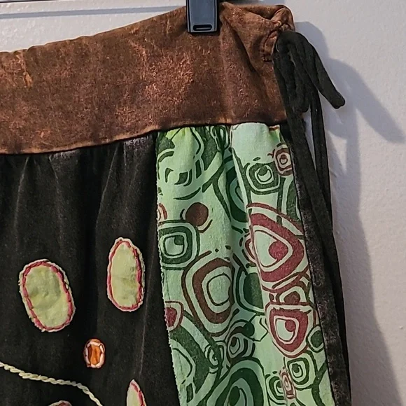 Rising International Bohemian Patchwork Midi Maxi 2X Skirt Boho Hippie Cotton - Picture 2 of 11